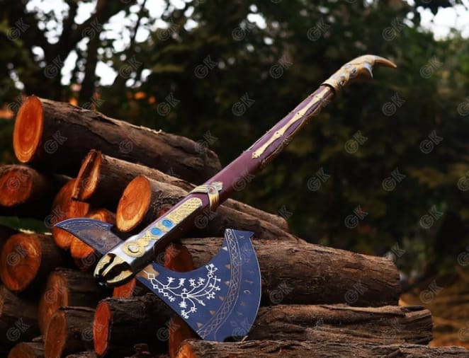 Leviathan Axe Custom God of War Replica Axe Carbon Steel Viking Axe Kratos Axe