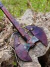27” Handmade Medieval Warrior Double Headed Battle Axe With Leather Sheath