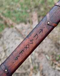 27” Handmade Medieval Warrior Double Headed Battle Axe With Leather Sheath