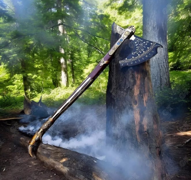 Leviathan Axe Custom God of War Replica Axe Carbon Steel Viking Axe Kratos Axe