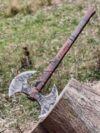 27” Handmade Medieval Warrior Double Headed Battle Axe With Leather Sheath
