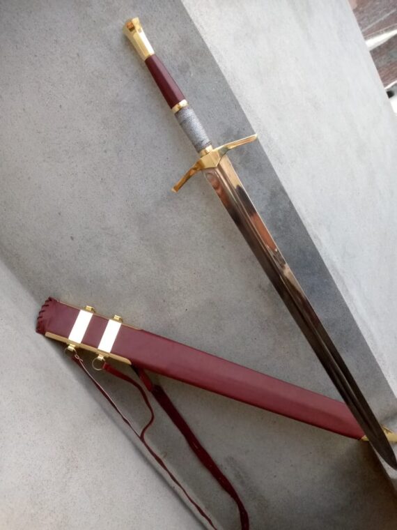 Custom Fully handmade medieval battle ready witcher 40" long sword carbon steel