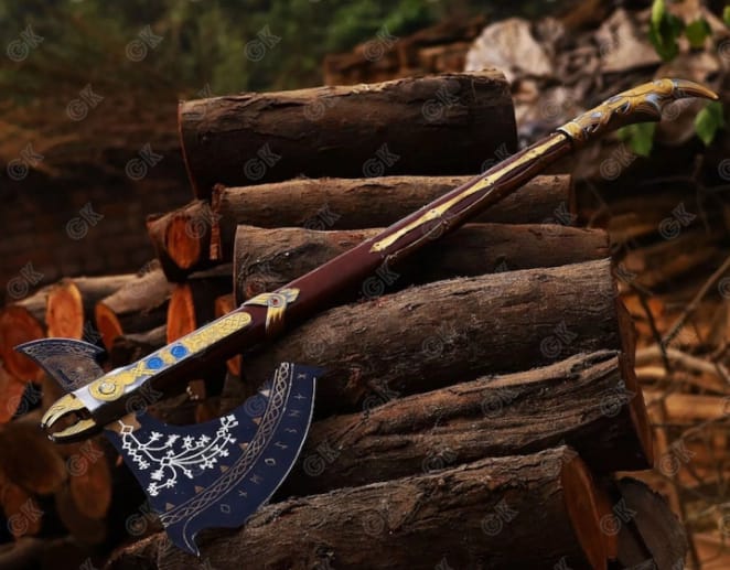 Leviathan Axe Custom God of War Replica Axe Carbon Steel Viking Axe Kratos Axe