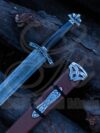 Medieval Battle Ready Hand Forged Viking Sword Damascus Steel With Scabbard GK