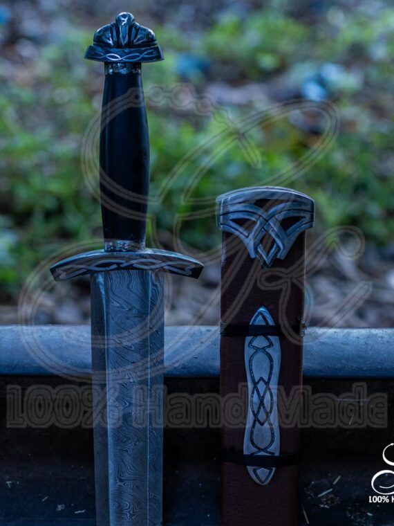 Medieval Battle Ready Hand Forged Viking Sword Damascus Steel With Scabbard GK