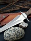 CUSTOM HANDMADE DAGGER HUNTING SURVIVAL KNIFE IN D2 STEEL MIRROR POLISH BLADE
