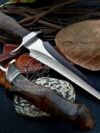 CUSTOM HANDMADE DAGGER HUNTING SURVIVAL KNIFE IN D2 STEEL MIRROR POLISH BLADE