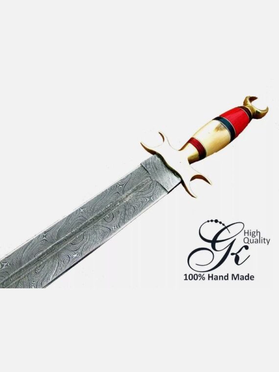 Damascus steel Knife dagger custom hunting hand made handle Original Camel bone