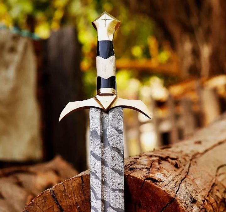 Hand Forged Damascus Steel Viking Sword Battle Ready Medieval Sword With Sheath