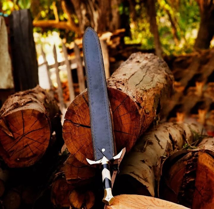 Hand Forged Damascus Steel Viking Sword Battle Ready Medieval Sword With Sheath