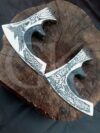 MEDIEVAL HUNTSMAN CUSTOM HAND MADE HIGH CARBON STEEL TOMAHAWK VIKING AXE 2 HEAD