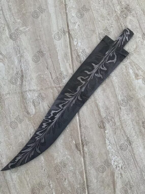 Custom Hand Forged/ Damascus Steel Bowie Knife Blank Blade, Beautiful Petron 12"