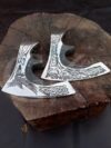 MEDIEVAL HUNTSMAN CUSTOM HAND MADE HIGH CARBON STEEL TOMAHAWK VIKING AXE 2 HEAD