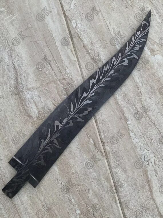 Custom Hand Forged/ Damascus Steel Bowie Knife Blank Blade, Beautiful Petron 12"