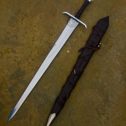 40" Alexandria Viking sword Hand Forged / Medieval, Battle Ready Wooden scabbard