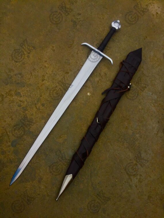 40" Alexandria Viking sword Hand Forged / Medieval, Battle Ready Wooden scabbard