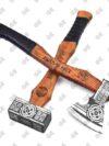2PCS set - viking axe viking hammer, Mjolnir hammer hand forged hatchet tomahawk