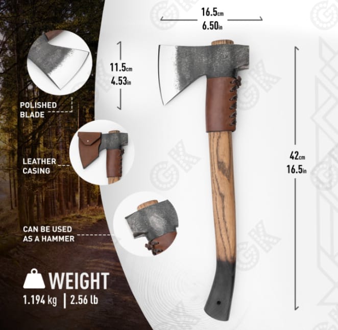 Viking Axe Forged TOMAHAWK /Tactical Outdoor Hunting Axe - Carbon steel for used