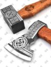 2PCS set - viking axe viking hammer, Mjolnir hammer hand forged hatchet tomahawk