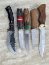 Custom Handmade Bowie, Tracer, Fillet, Puukko, Knife (Lot OF 5) D2, Carbon steel