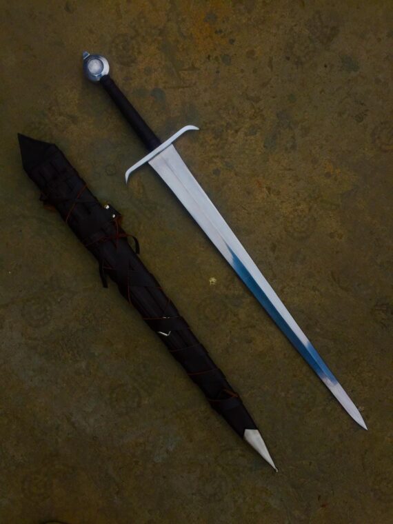 40" Alexandria Viking sword Hand Forged / Medieval, Battle Ready Wooden scabbard