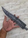 Custom Hand Forged/ Damascus Steel Bowie Knife Blank Blade, Beautiful Petron 12"