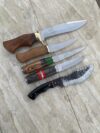 Custom Handmade Bowie, Tracer, Fillet, Puukko, Knife (Lot OF 5) D2, Carbon steel