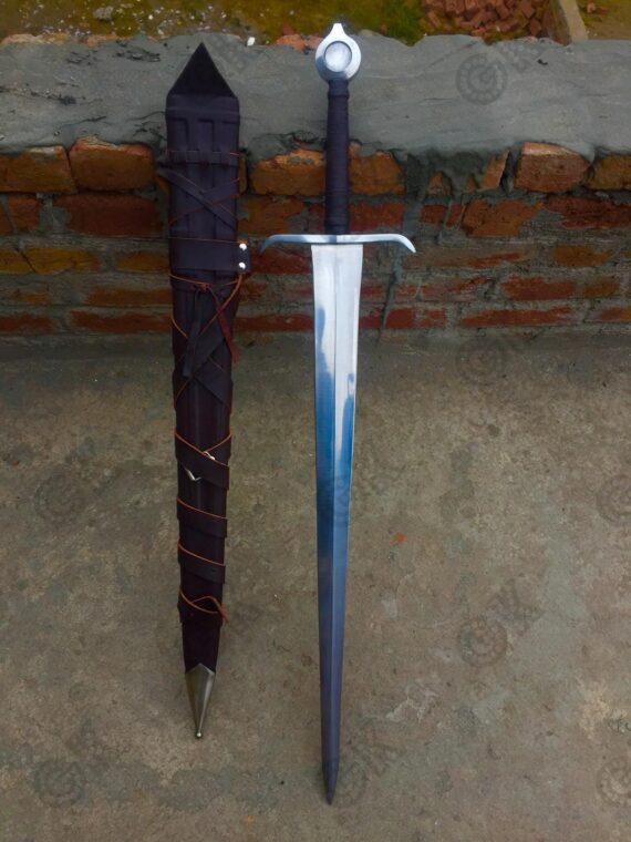 40" Alexandria Viking sword Hand Forged / Medieval, Battle Ready Wooden scabbard