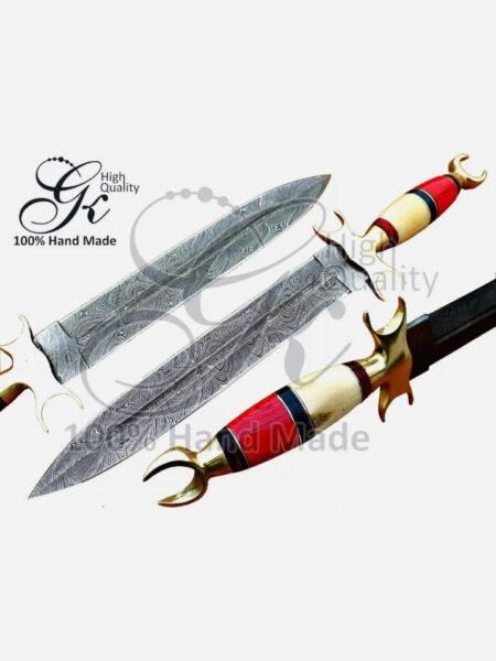 Damascus steel Knife dagger custom hunting hand made handle Original Camel bone