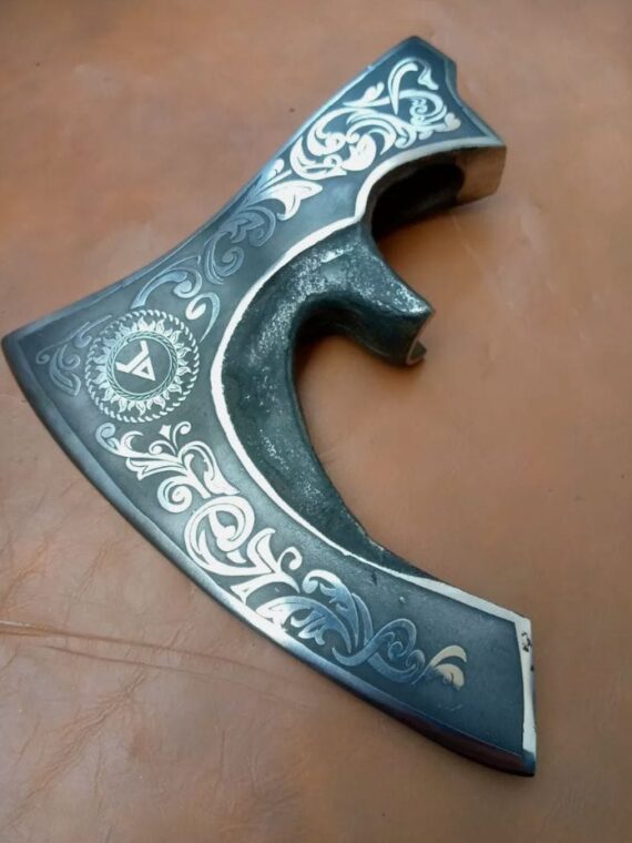 CUSTOM HAND MADE VIKING AXE HEAD BATTLE FUCTIONAL REPLICA BATTAL READY BUSHCR