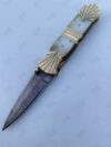 Custom Hand Forged - Damascus Steel Folding Pocket Knife Mother Of Pearl, HANDLE