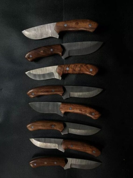 LOT OF 8 Handmade Forged Bushcraft Damascus steel hunting camping skiner knife8"