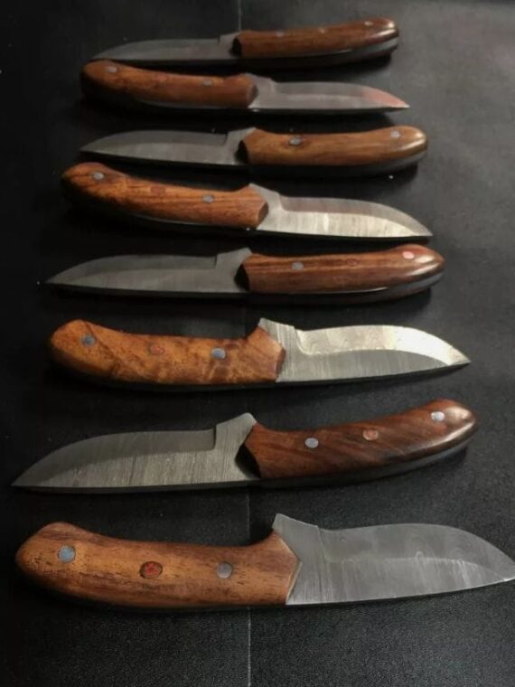 LOT OF 8 Handmade Forged Bushcraft Damascus steel hunting camping skiner knife8"