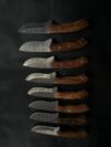 LOT OF 8 Handmade Forged Bushcraft Damascus steel hunting camping skiner knife8"
