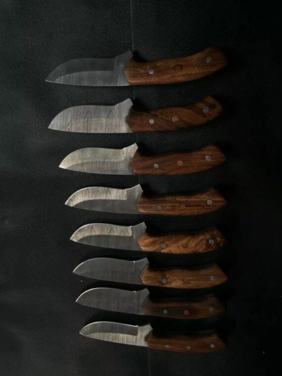 LOT OF 8 Handmade Forged Bushcraft Damascus steel hunting camping skiner knife8"