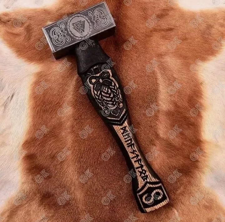 Viking Hammer, Mjolnir Hammer, Hand forged Carbon steel - Valhulla Gift Hammer