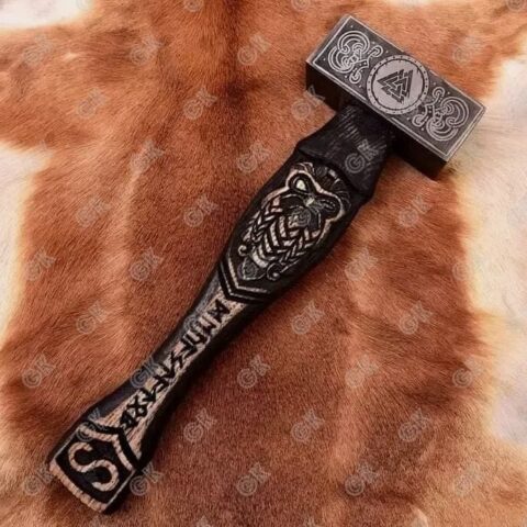 Viking Hammer, Mjolnir Hammer, Hand forged Carbon steel - Valhulla Gift Hammer