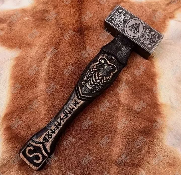 Viking Hammer, Mjolnir Hammer, Hand forged Carbon steel - Valhulla Gift Hammer