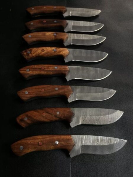 LOT OF 8 Handmade Forged Bushcraft Damascus steel hunting camping skiner knife8"