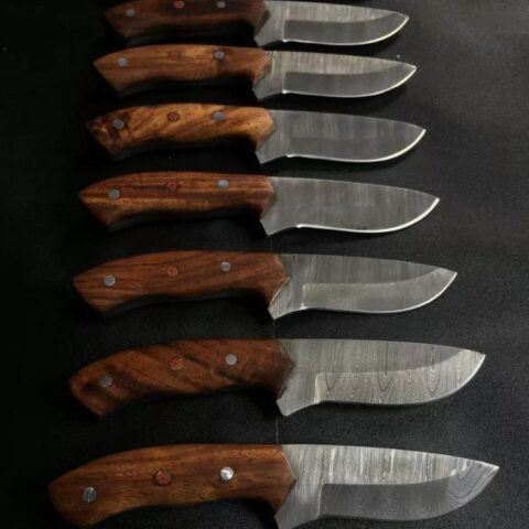 LOT OF 8 Handmade Forged Bushcraft Damascus steel hunting camping skiner knife8"