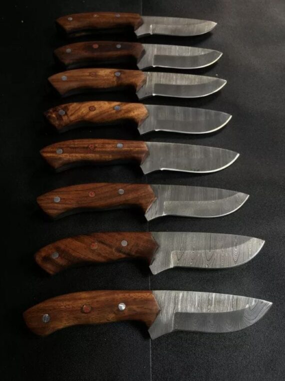 LOT OF 8 Handmade Forged Bushcraft Damascus steel hunting camping skiner knife8"