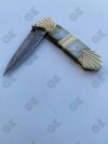 Custom Hand Forged - Damascus Steel Folding Pocket Knife Mother Of Pearl, HANDLE