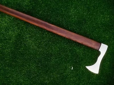 Walking Stick AXE | ROSE Wood Handle, Carbon Steel | Best Gift For Grand Parents